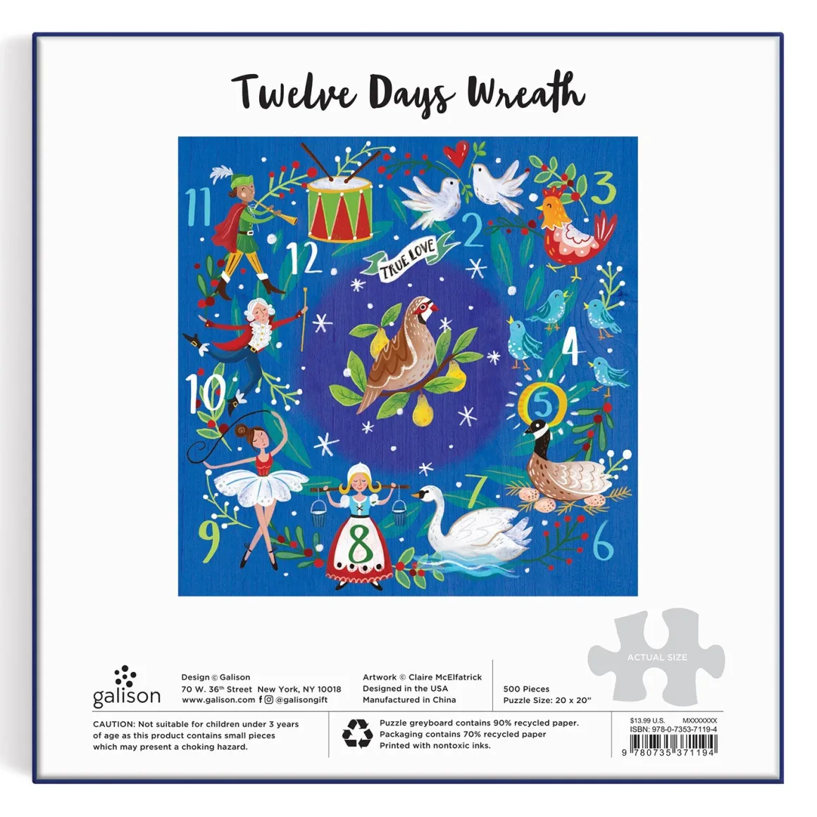 12 Days Wreath 500 Piece Puzzle