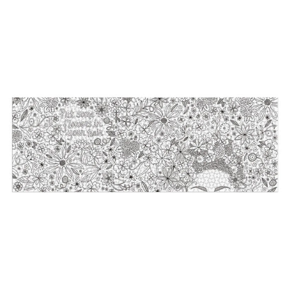 Andrea Pippins Flowers In Your Hair Color-In 1000 Piece Panoramic Puzzle