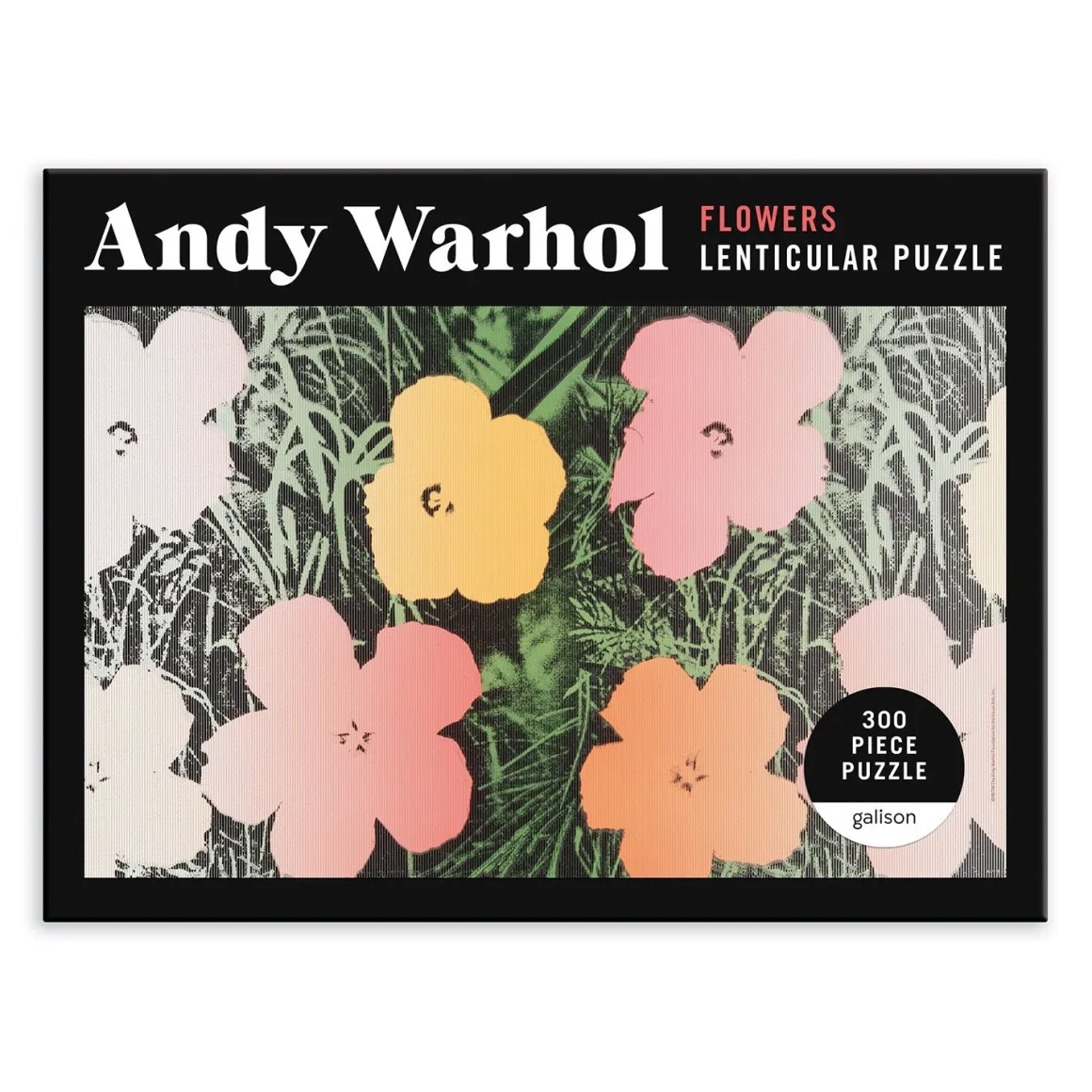 Andy Warhol Flowers 300 Piece Lenticular Jigsaw Puzzle