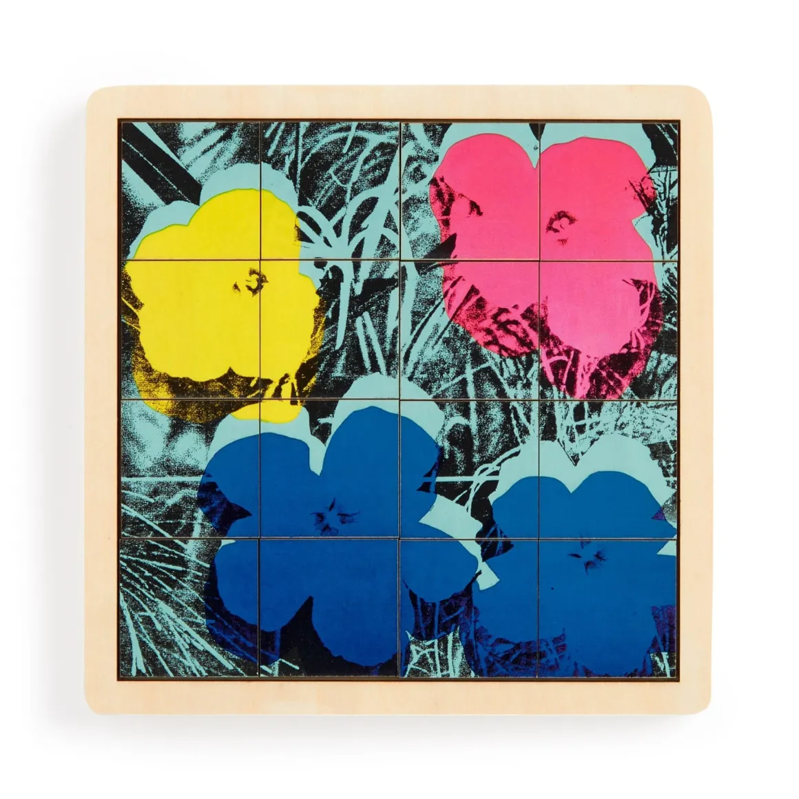 Andy Warhol Flowers 2-in-1 Sliding Wood Puzzle