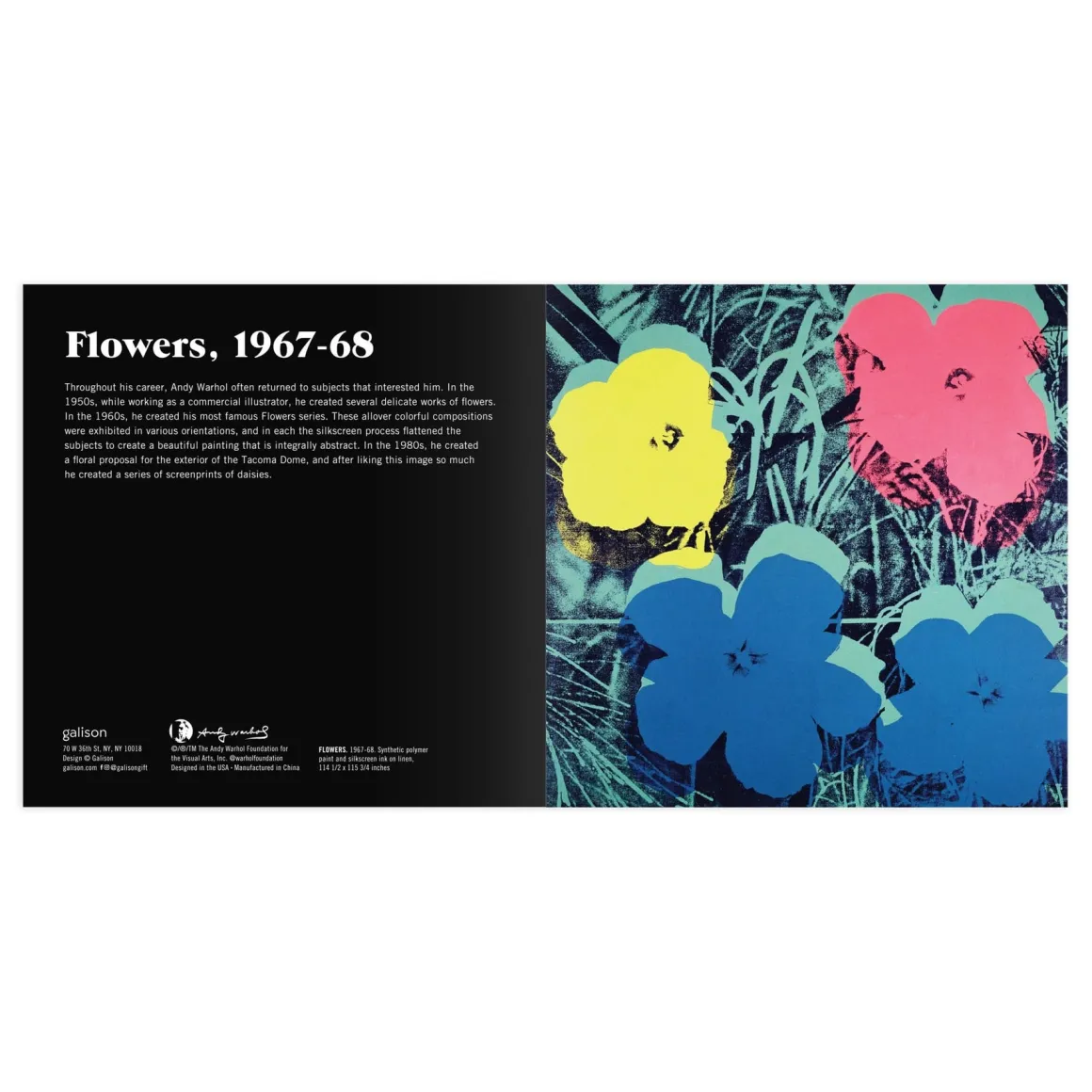 Andy Warhol Flowers 2-in-1 Sliding Wood Puzzle