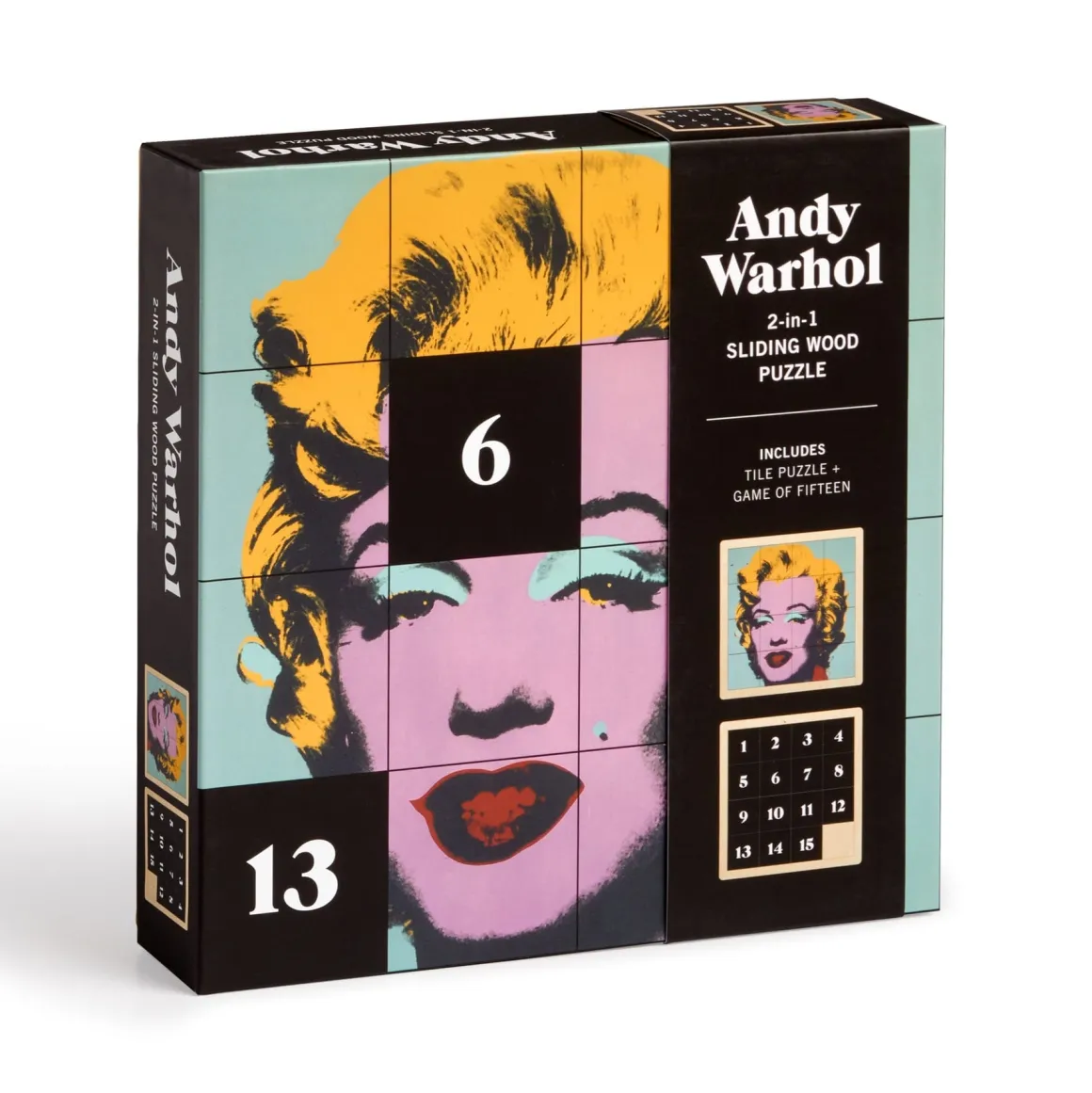 Andy Warhol Marilyn 2-in-1 Sliding Wood Puzzle