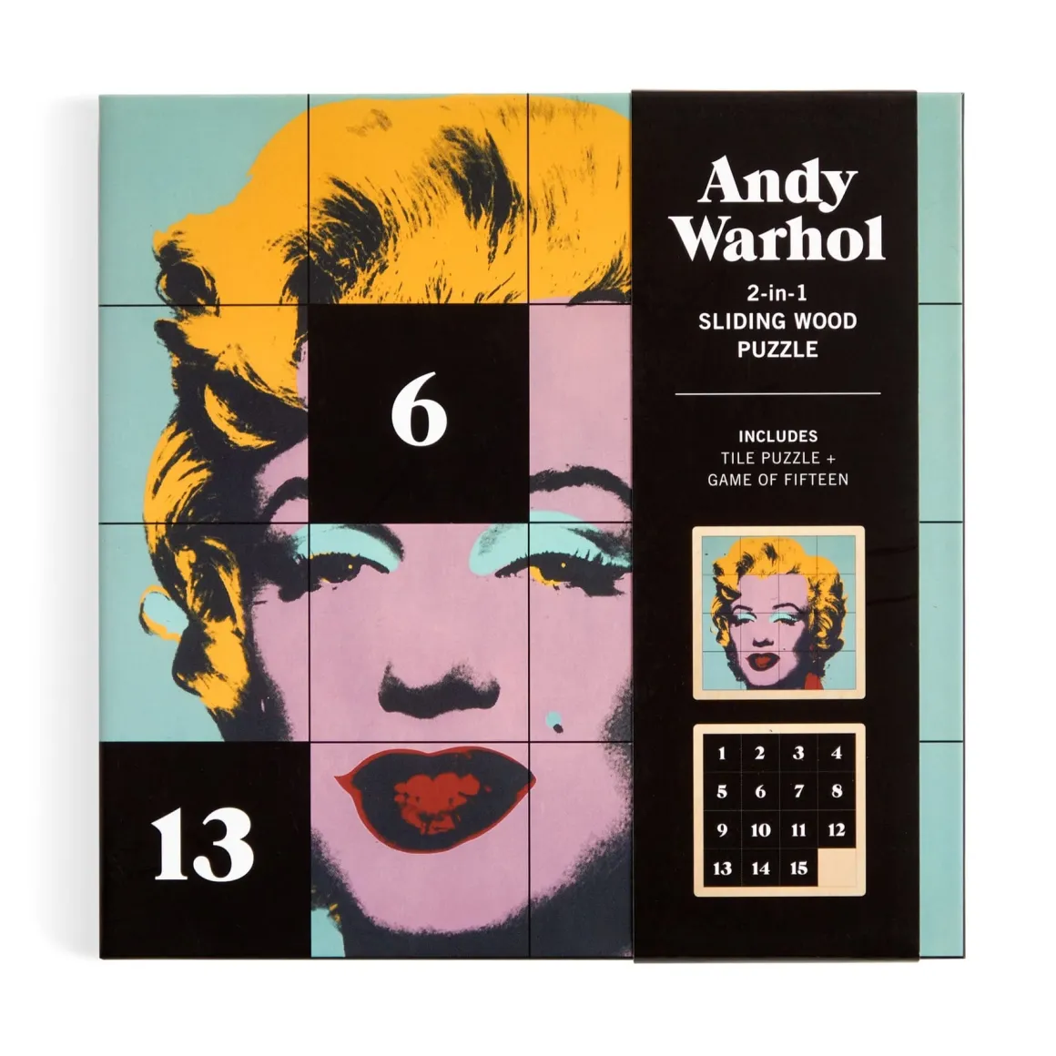 Andy Warhol Marilyn 2-in-1 Sliding Wood Puzzle
