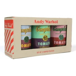 Andy Warhol Soup Cans Set of 3 Shaped Puzzles in Tins