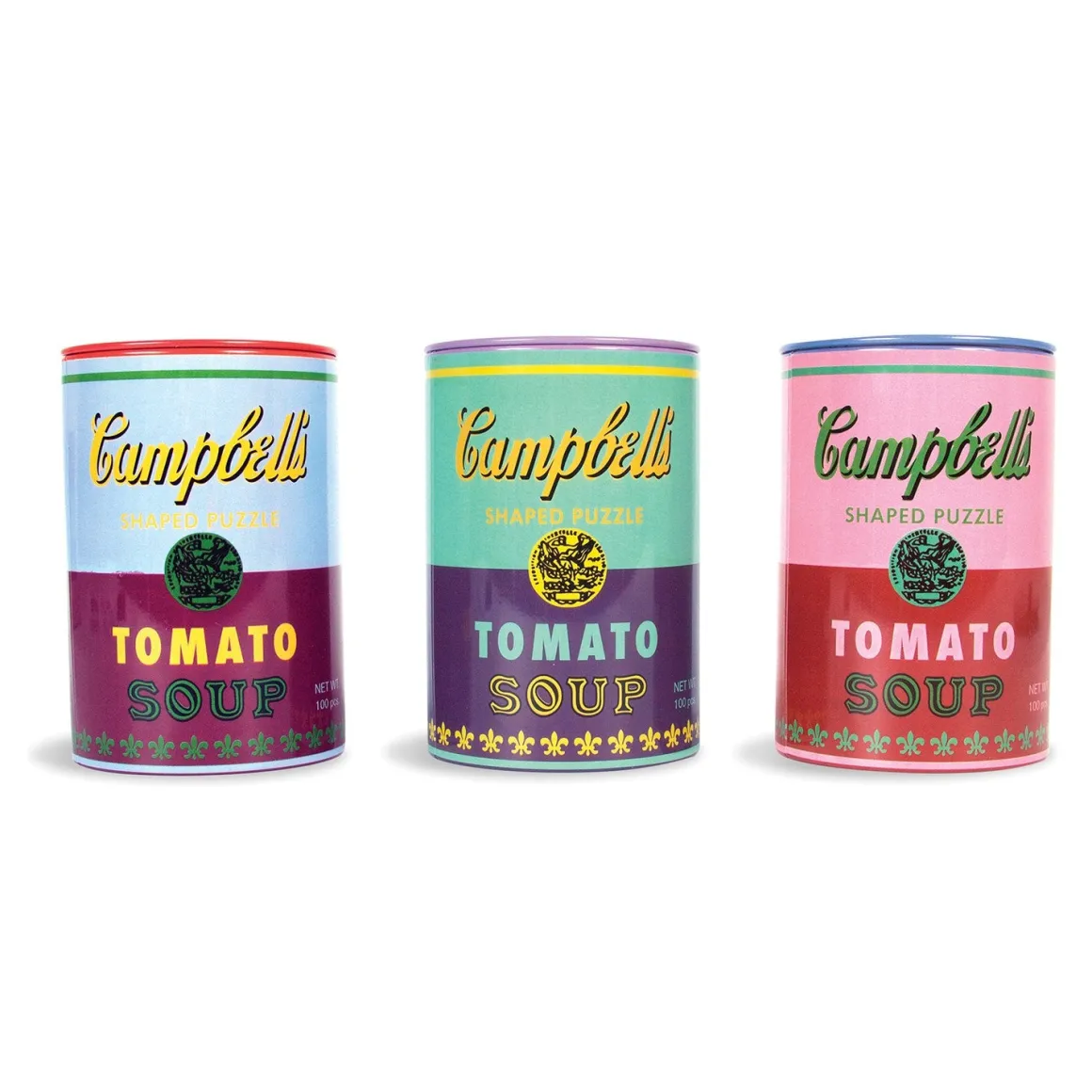 Andy Warhol Soup Cans Set of 3 Shaped Puzzles in Tins