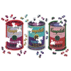 Andy Warhol Soup Cans Set of 3 Shaped Puzzles in Tins