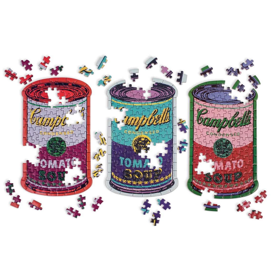 Andy Warhol Soup Cans Set of 3 Shaped Puzzles in Tins