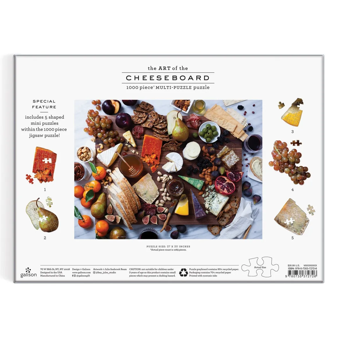 Art of the Cheeseboard 1000 Piece Multi-Puzzle Puzzle