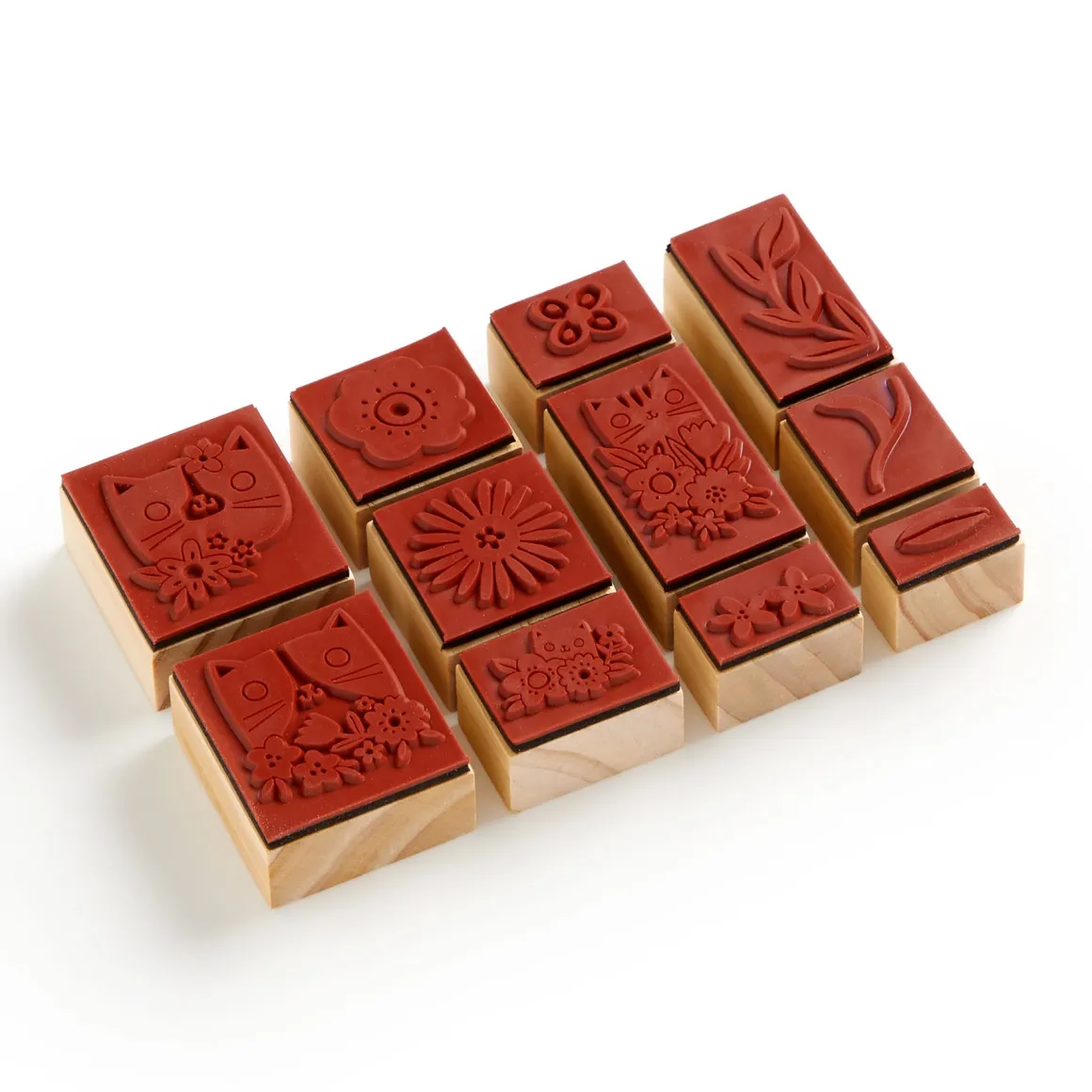Blooming Cats Rubber Stamp Set
