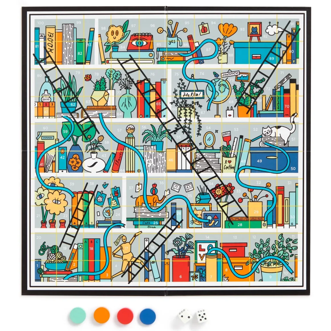 Books and Ladders Classic Board Game