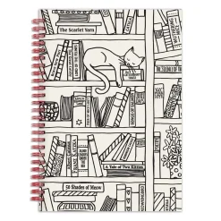Cat on Bookshelf 6 x 8" Wire-O Journal