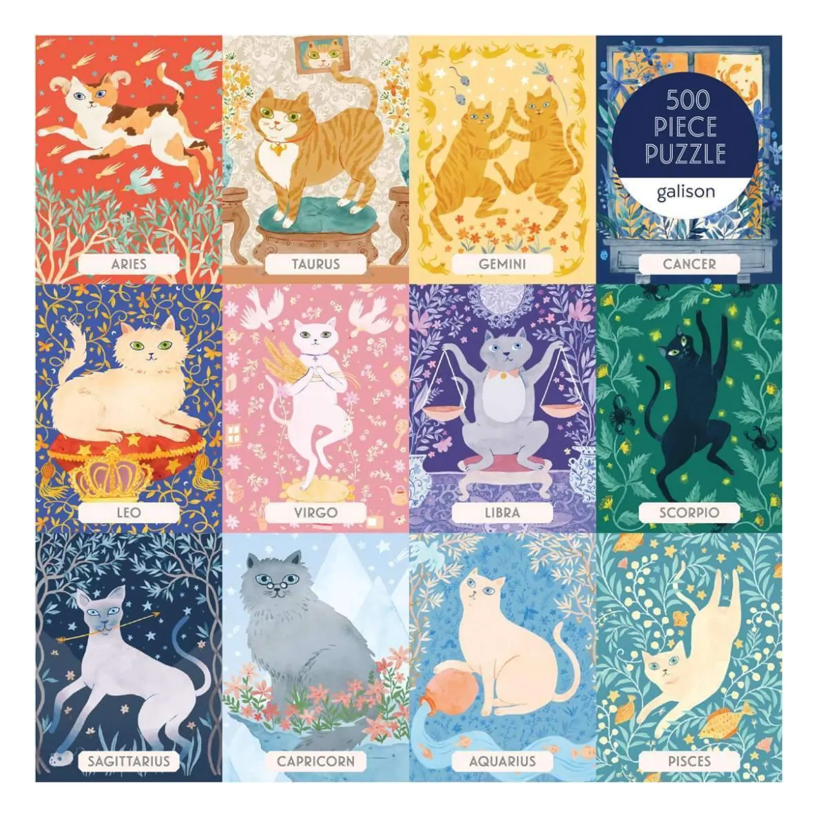 Cat Zodiac 500 Piece Jigsaw Puzzle