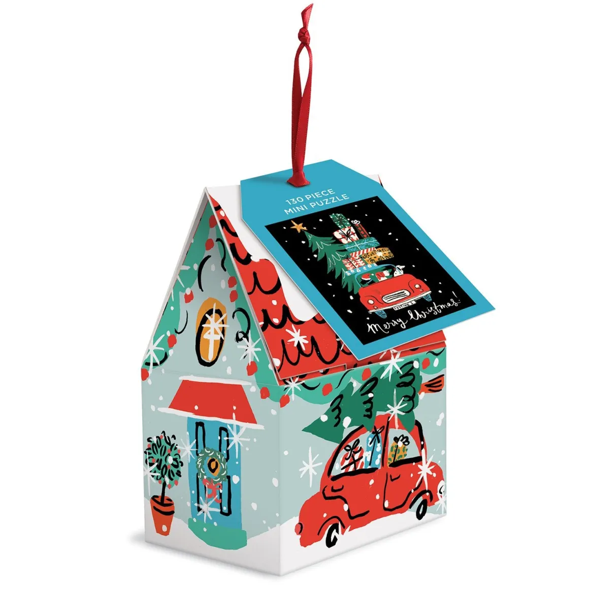 Christmas Car 130 Piece Jigsaw Puzzle Ornament