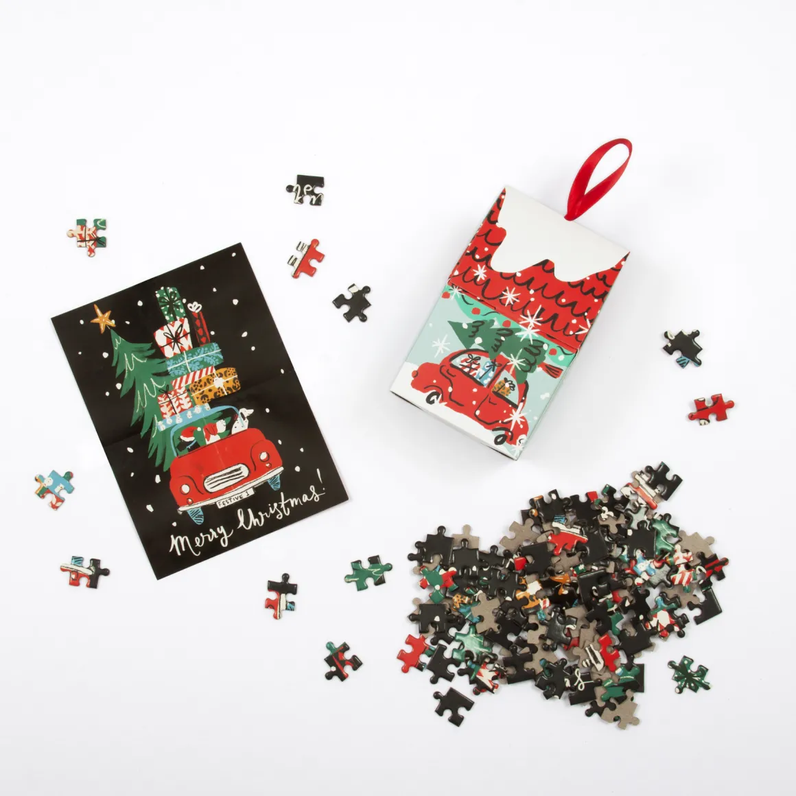 Christmas Car 130 Piece Jigsaw Puzzle Ornament
