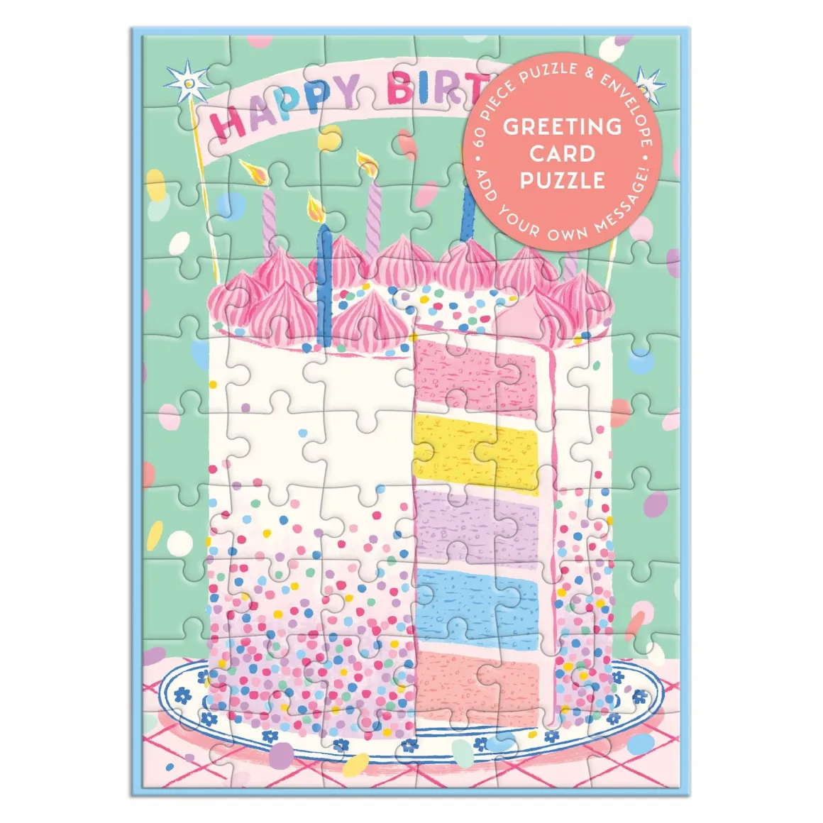 Confetti Birthday Cake Greeting Card Puzzle