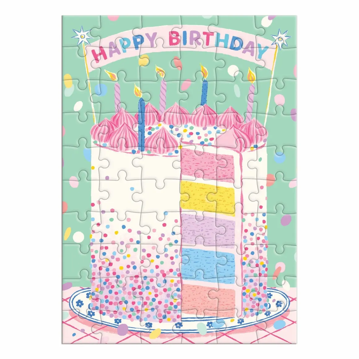Confetti Birthday Cake Greeting Card Puzzle