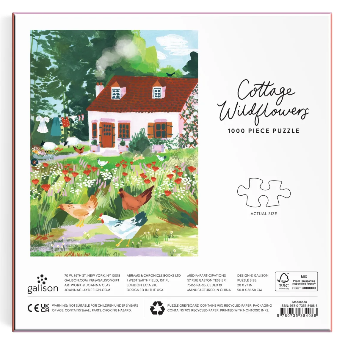 Cottage Wildflowers 1000 Piece Puzzle in a Square Box