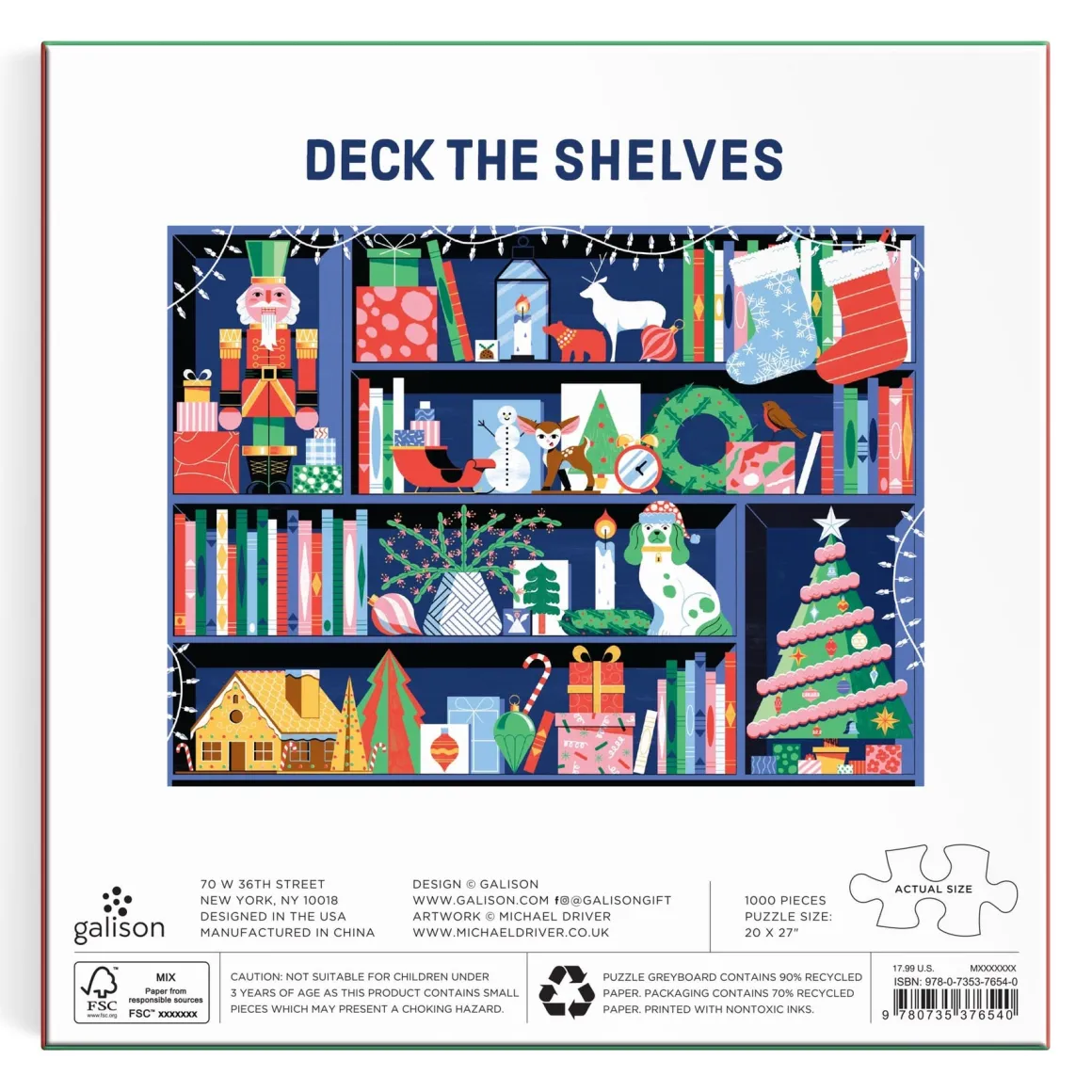 Deck the Shelves 1000 Piece Puzzle in a Square Box