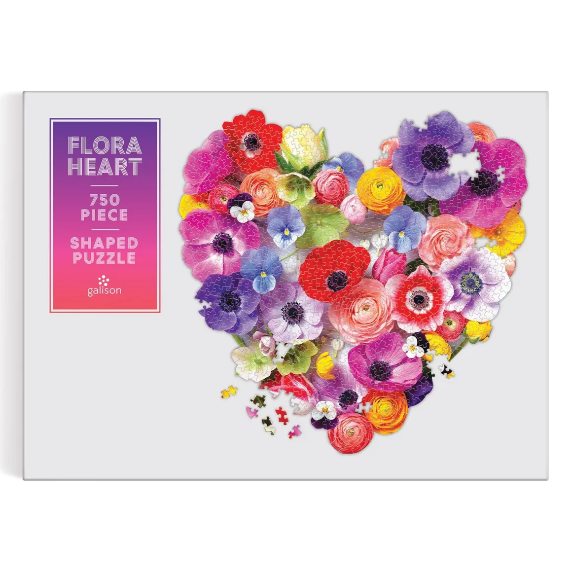 Flora Heart 750 Piece Shaped Puzzle