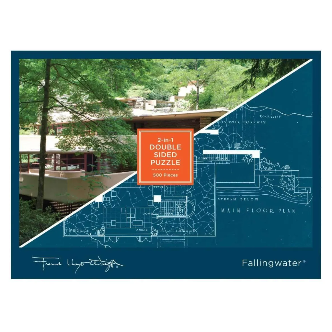 Frank Lloyd Wright Fallingwater Double-Sided 500 Piece Jigsaw Puzzle