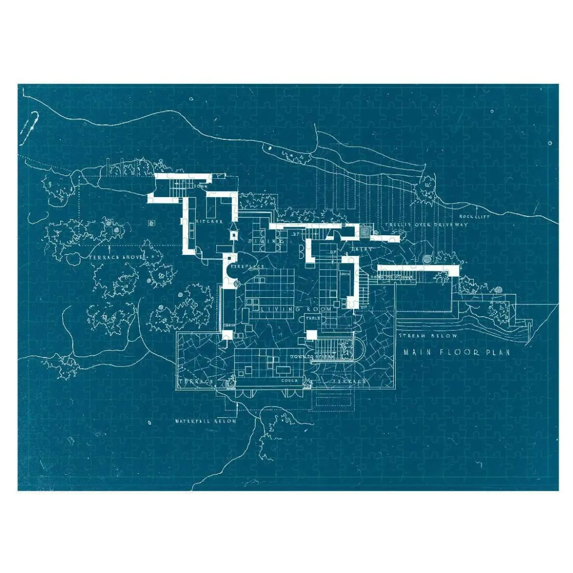 Frank Lloyd Wright Fallingwater Double-Sided 500 Piece Jigsaw Puzzle