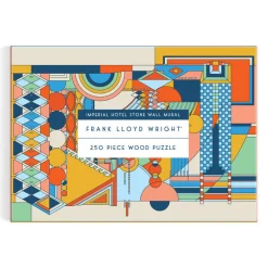 Frank Lloyd Wright Imperial Hotel Stone Wall Mural 250 Piece Wood Puzzle