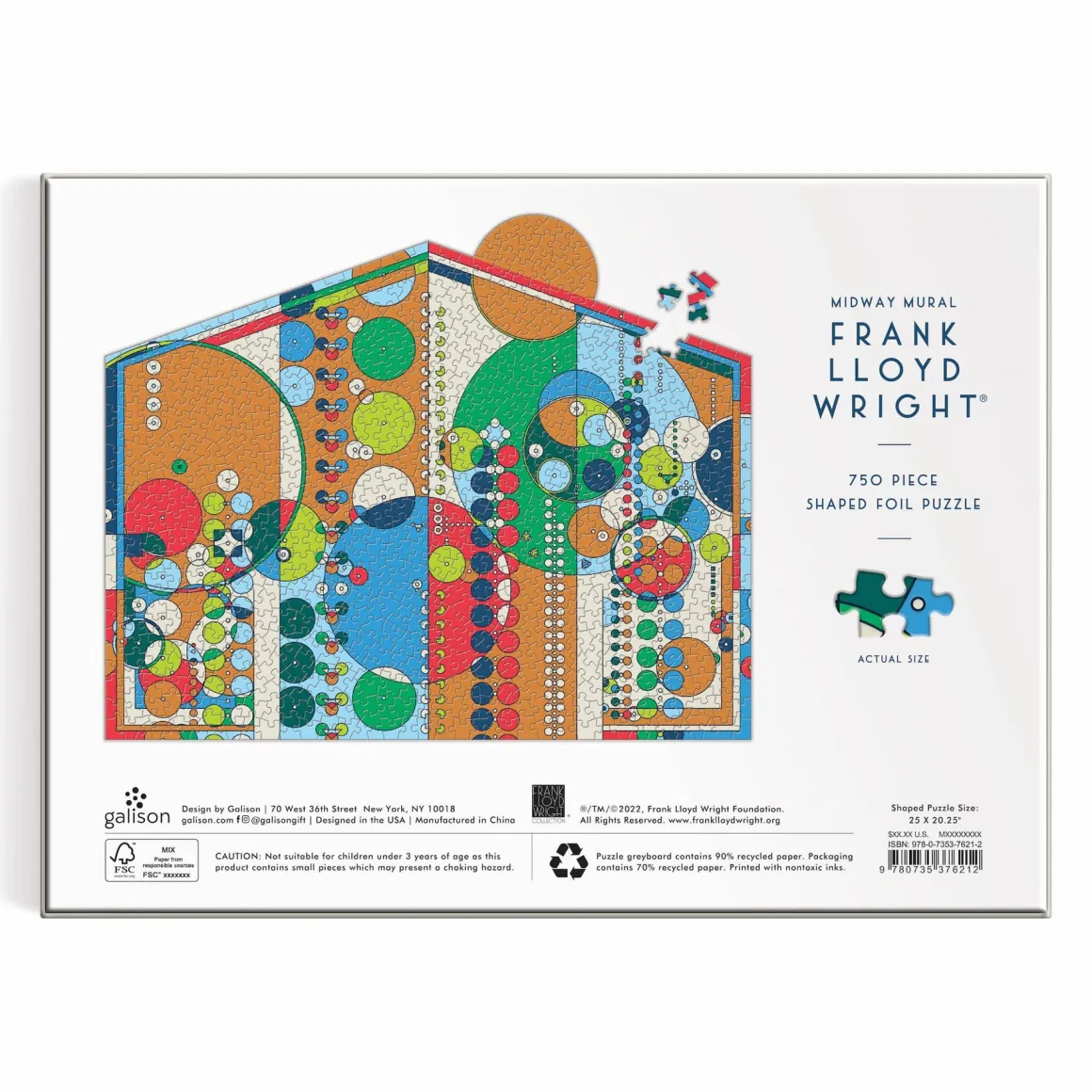 Frank Lloyd Wright Midway Mural 750 Piece Shaped Foil Puzzle