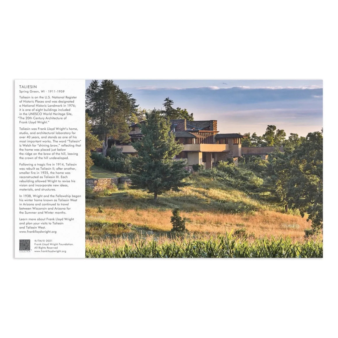 Frank Lloyd Wright Taliesin and Taliesin West Double-Sided 500 Piece Jigsaw Puzzle