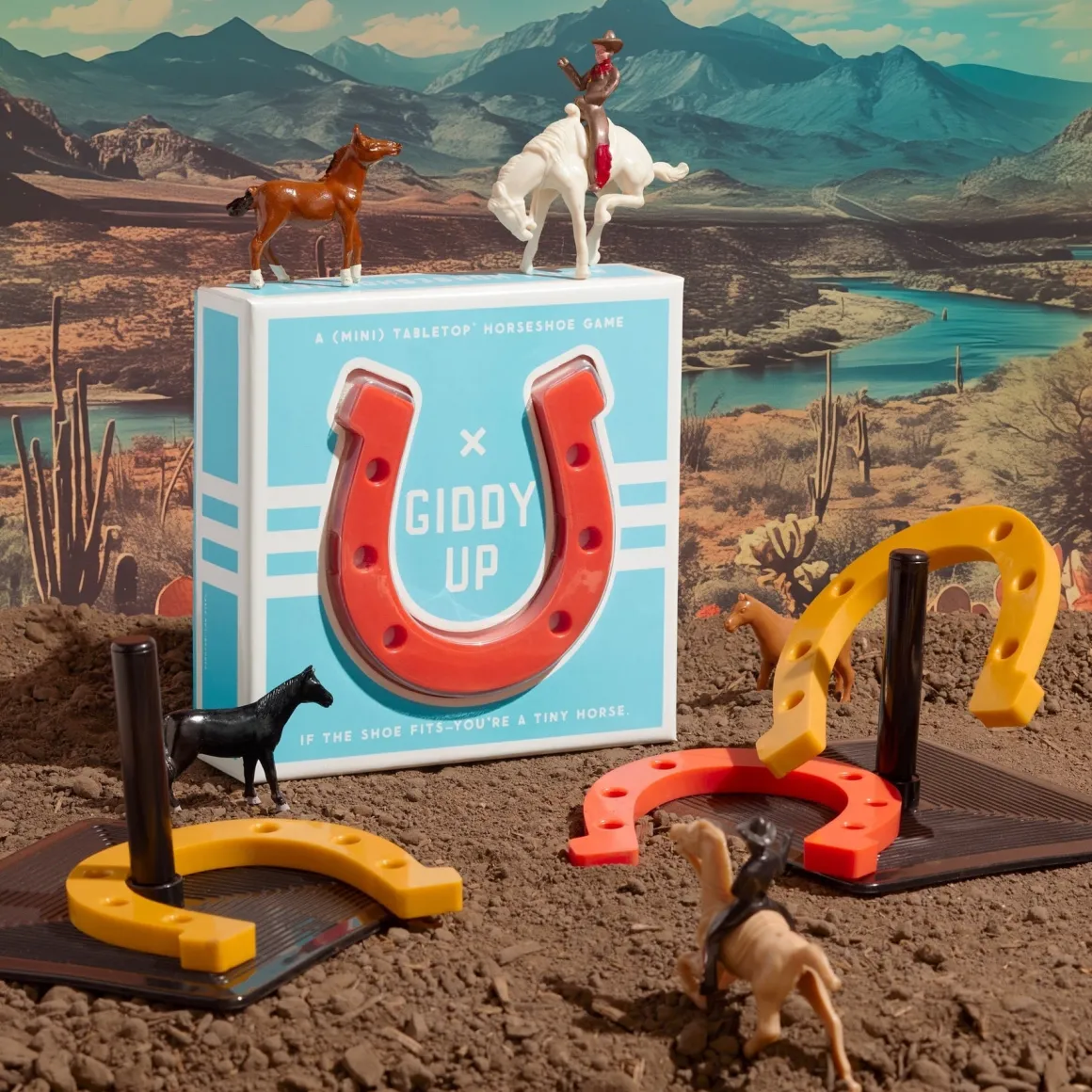 Giddy Up Tabletop Horseshoes Game