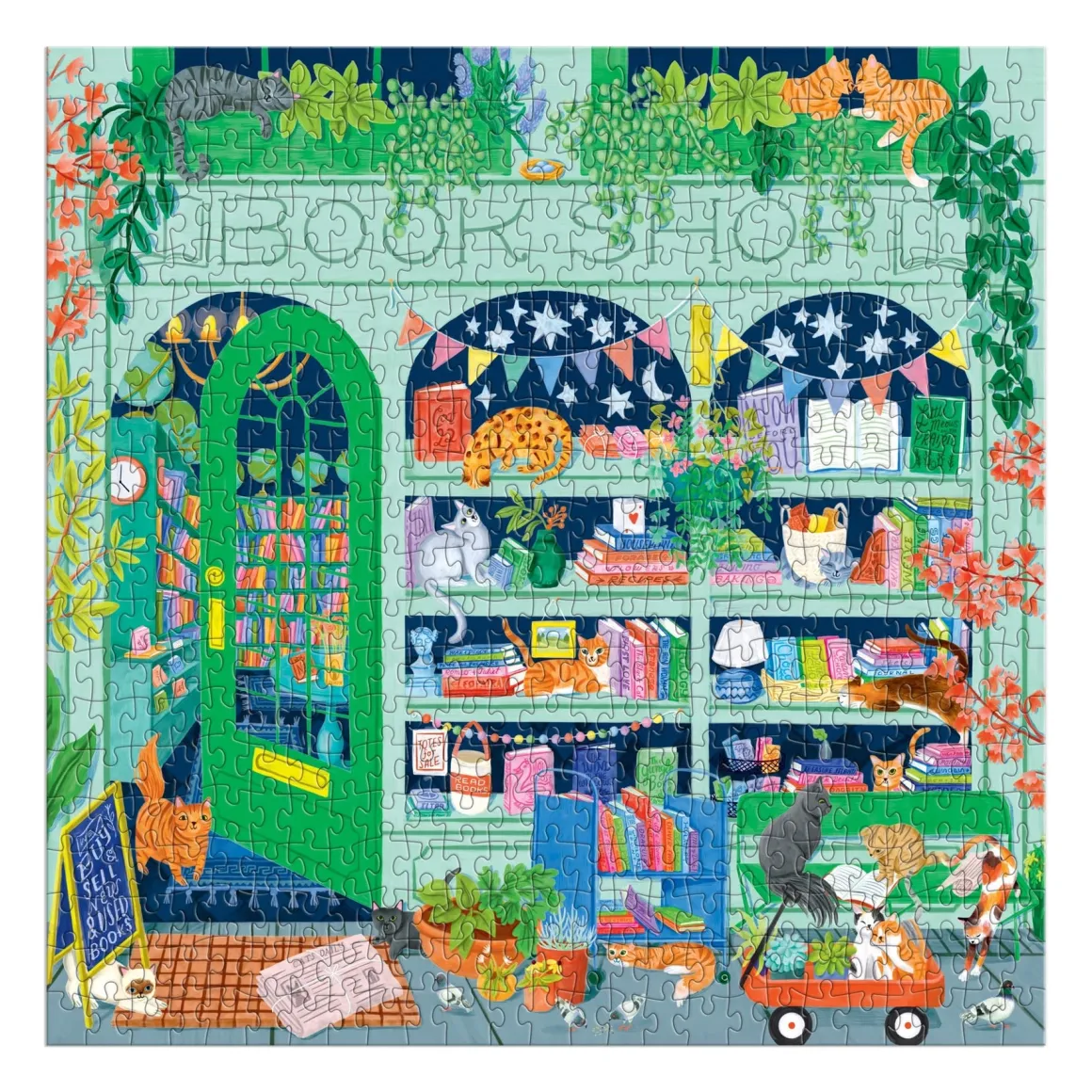 Good Puzzle Co. Bookshop Cats 500pc Puzzle