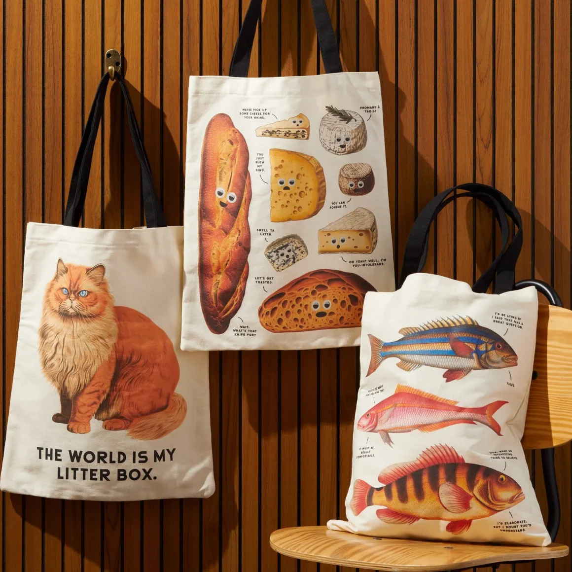 Googly Food Canvas Tote