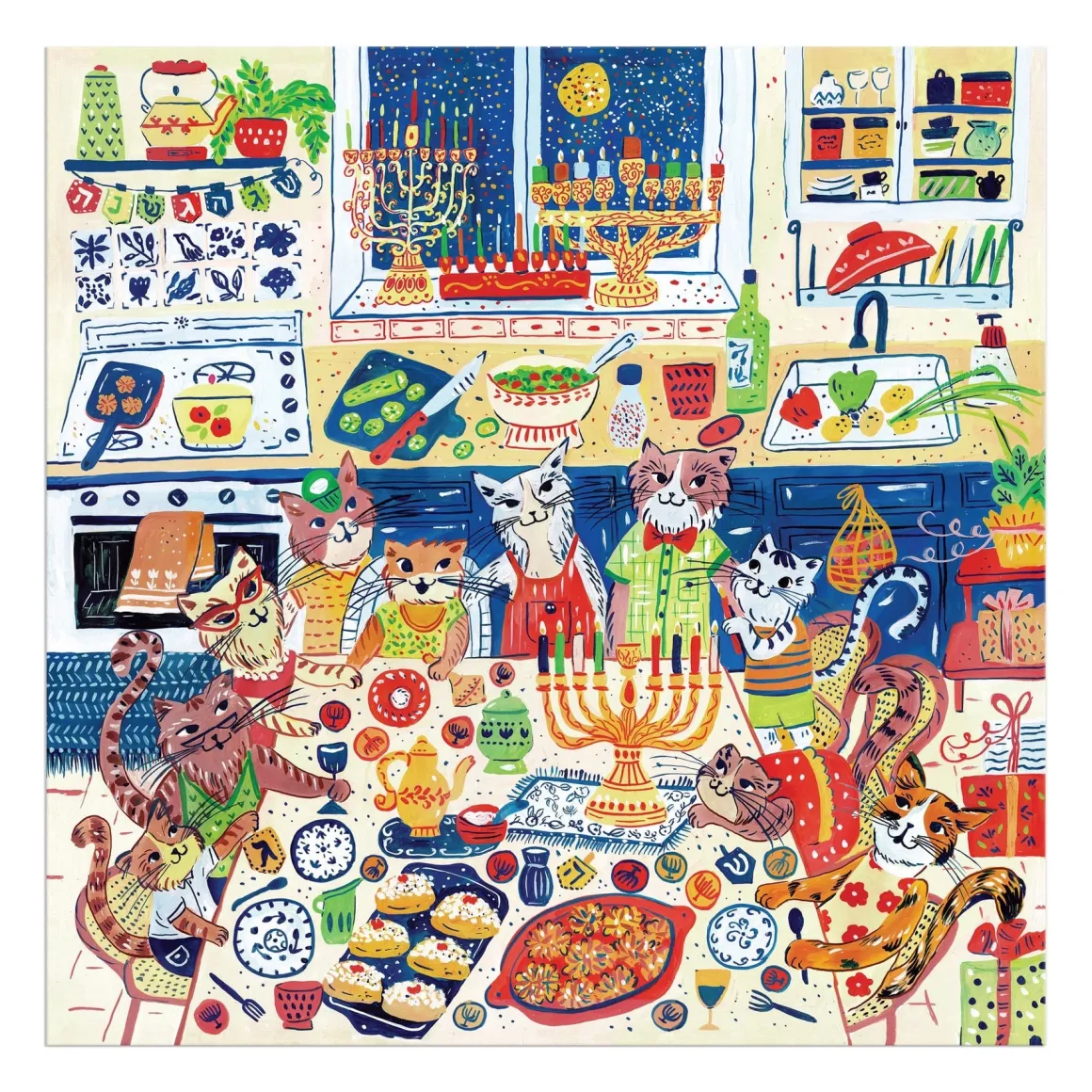 Happy Hanukcats 500 Piece Puzzle