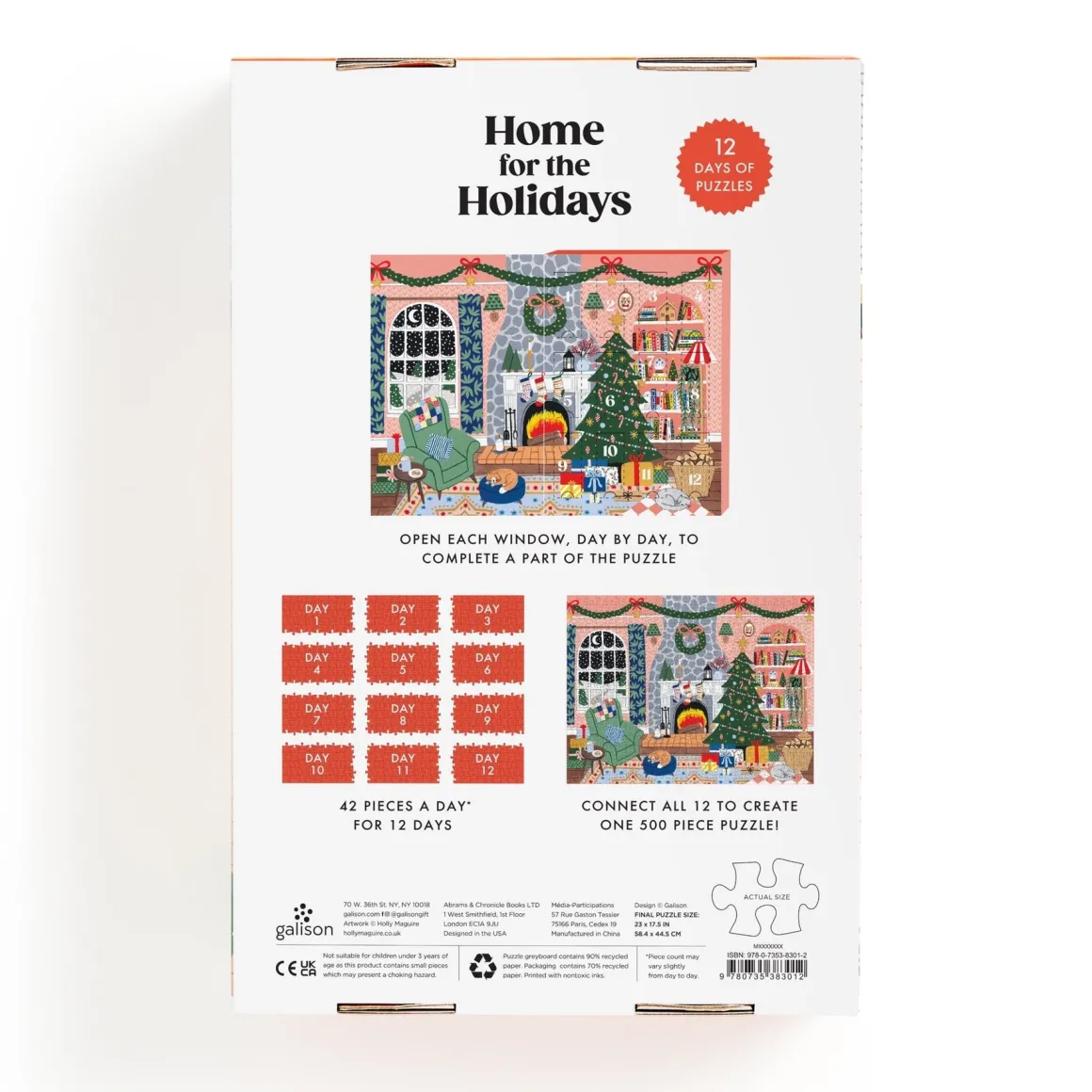 Home for the Holidays 500 Piece Advent Puzzle Calendar