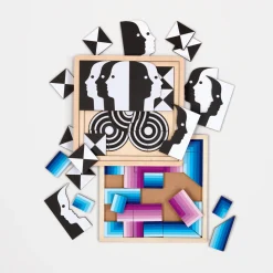 Jonathan Adler Atlas Layered Wooden Jigsaw Puzzle Set
