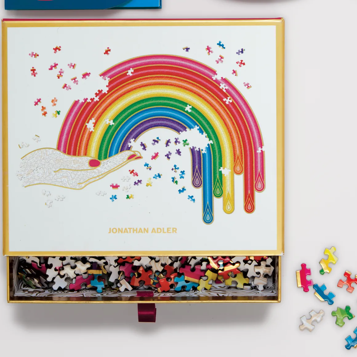 Jonathan Adler Rainbow Hand 750 Piece Shaped Jigsaw Puzzle