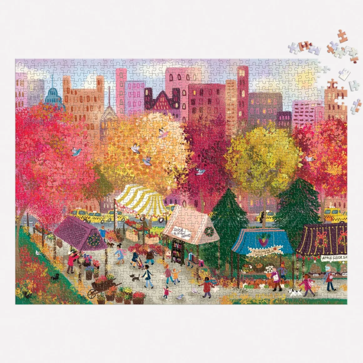 Joy Laforme Autumn at the City Market 1000 Piece Puzzle