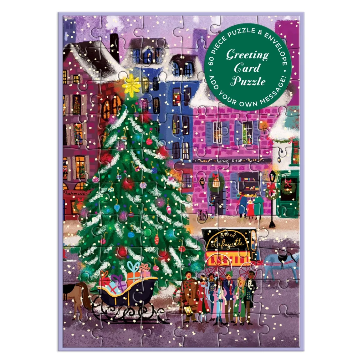 Joy Laforme Christmas Square Greeting Card Puzzle