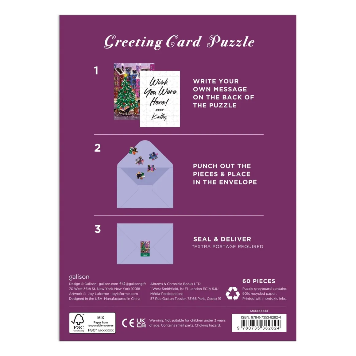 Joy Laforme Christmas Square Greeting Card Puzzle