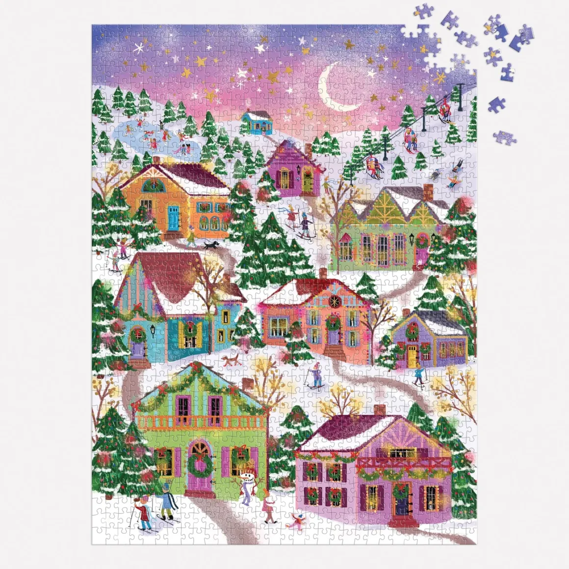 Joy Laforme Snowcap Village 1000 Piece Foil Puzzle