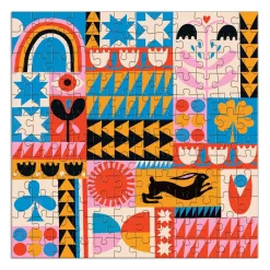 Lisa Congdon Rabbit Quilt 144 Piece Wood Puzzle