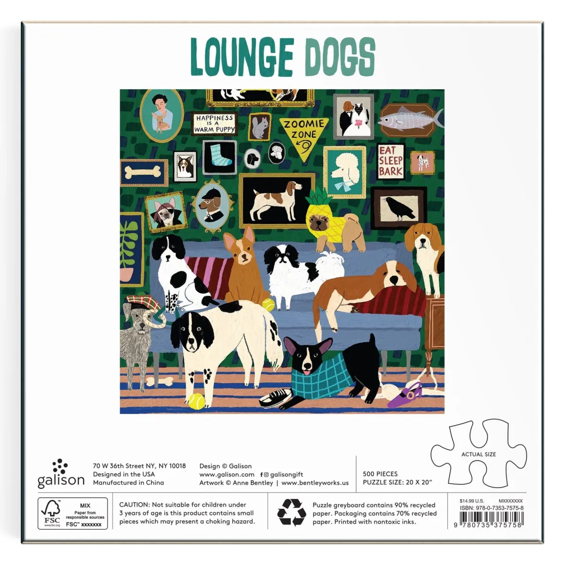 Lounge Dogs 500 Piece Puzzle