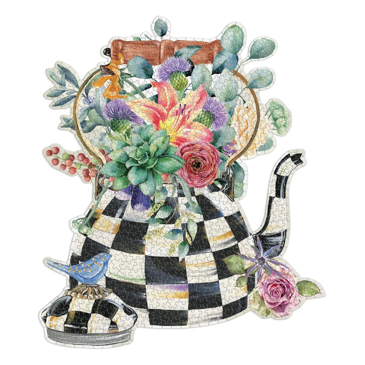 MacKenzie-Childs Blooming Kettle 750 Piece Shaped Puzzle