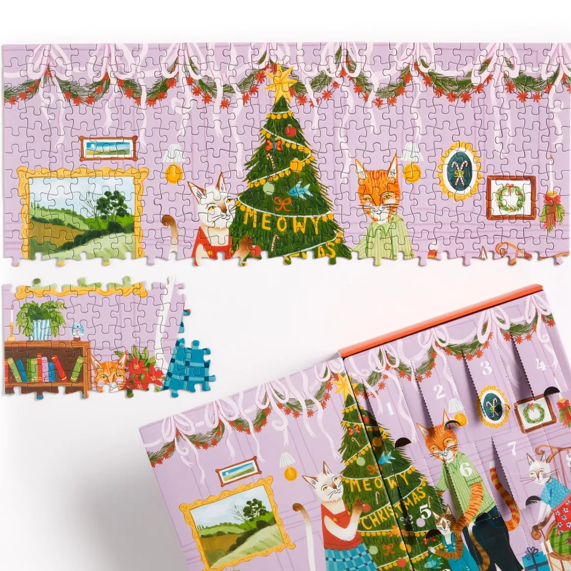 Meowy Christmas 12 Days of Puzzles 500 Piece Countdown