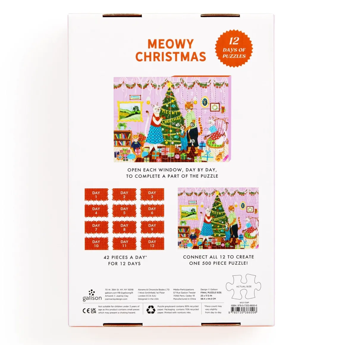 Meowy Christmas 12 Days of Puzzles 500 Piece Countdown