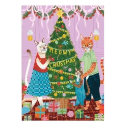 Meowy Christmas Greeting Card Puzzle