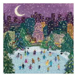 Merry Moonlight Skaters 500 Piece Foil Jigsaw Puzzle