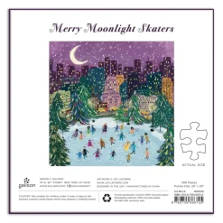 Merry Moonlight Skaters 500 Piece Foil Jigsaw Puzzle