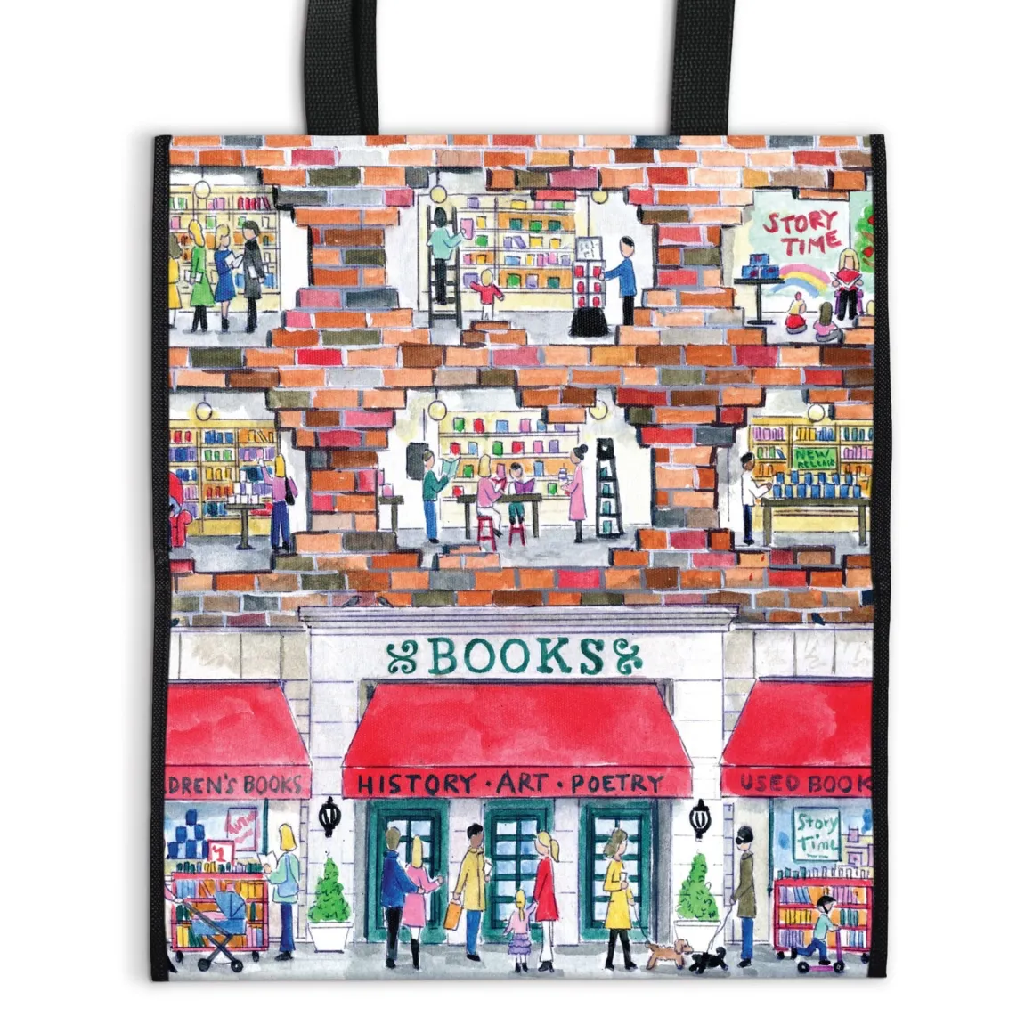 Michael Storrings A Day at the Bookstore Reusable Shopping Bag