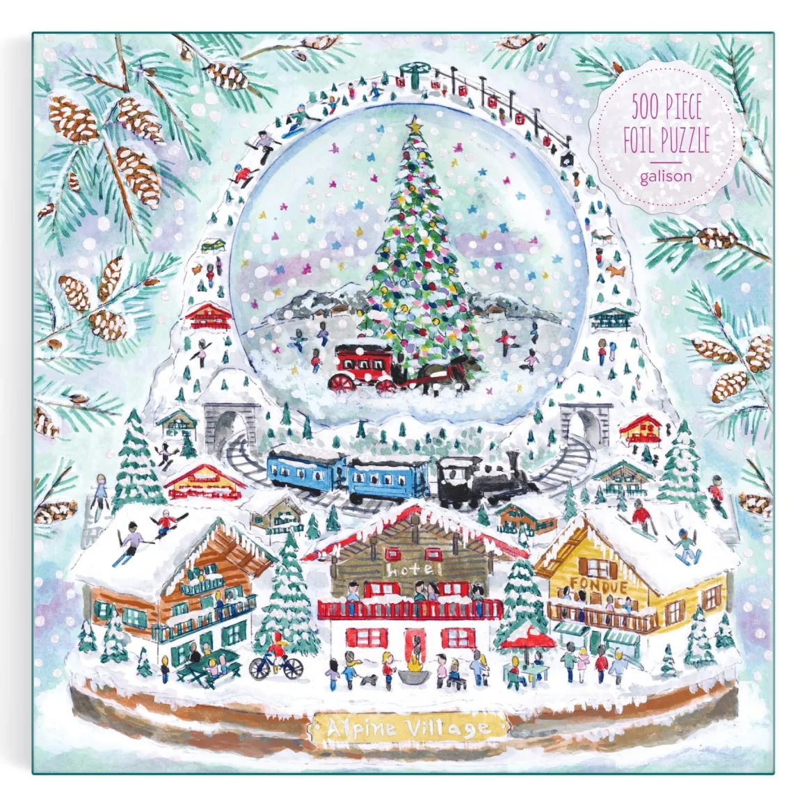 Michael Storrings Alpine Village Snowglobe 500 Piece Foil Puzzle