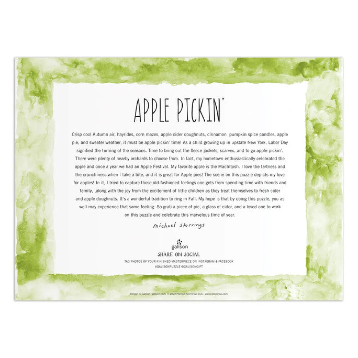 Michael Storrings Apple Pickin' 1000 Piece Puzzle